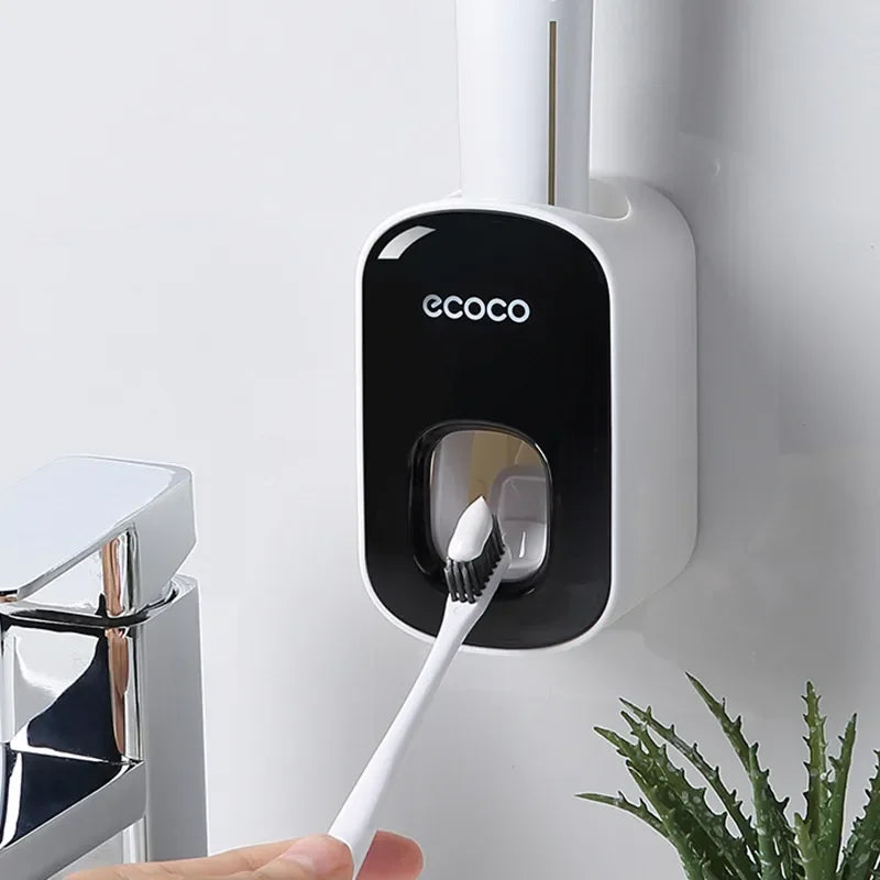 Dispensador automático de pasta de dientes, exprimidores de pasta de dientes a prueba de polvo, soporte de montaje en pared, juego de accesorios de baño