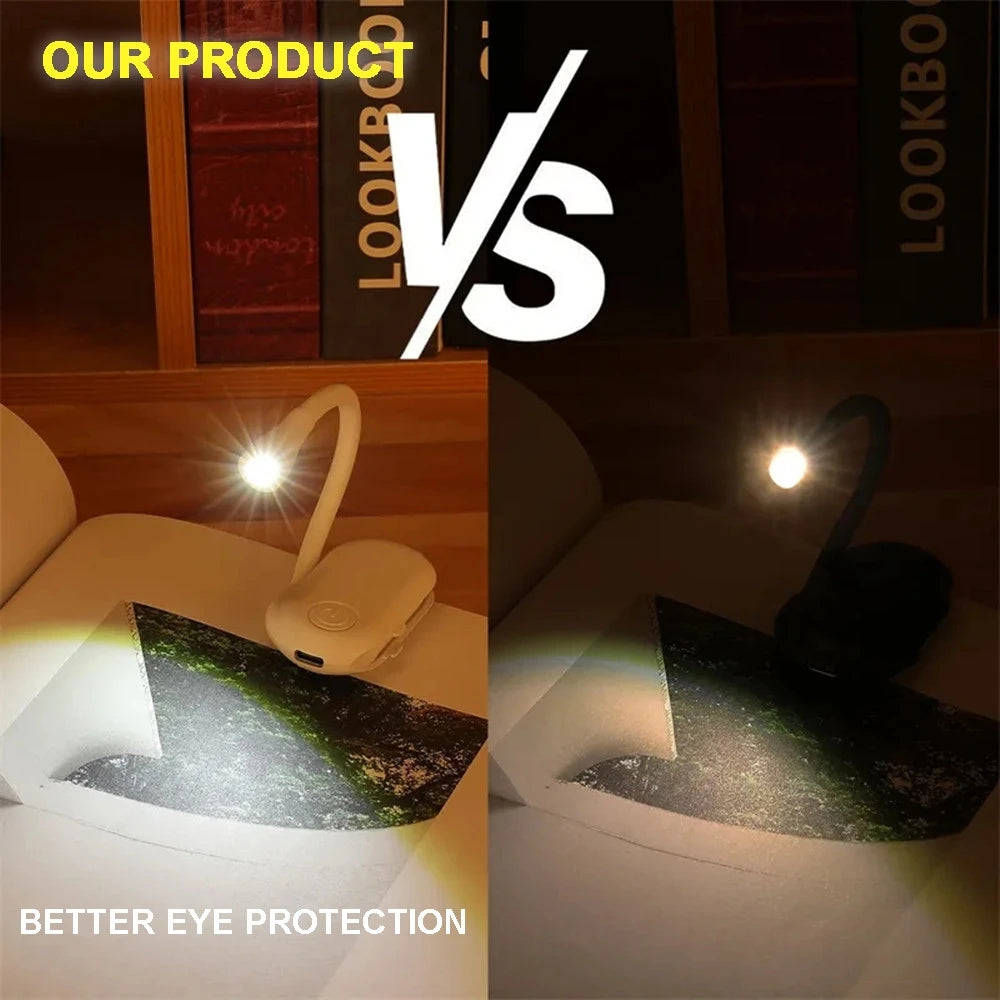 Luces LED portátiles para libros, luz nocturna recargable por USB para protección ocular, Mini 360 ° Clip-On Para Lámpara De Lectura Viaje Dormitorio Led