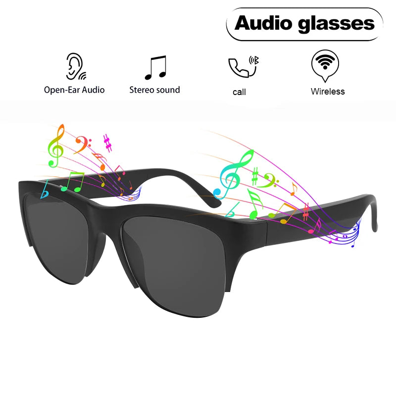 Gafas de sol inteligentes unisex inalámbricas con Bluetooth, micrófono incorporado, altavoces, táctil y asistente de voz.