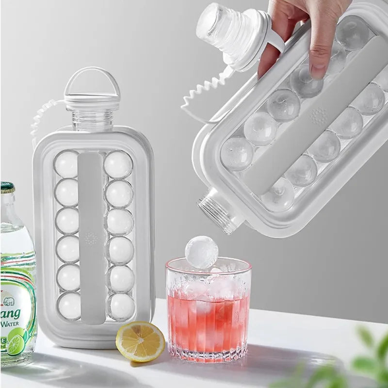 2 en 1 de silicona para hacer bolas de hielo, molde creativo para cubitos de hielo, aparatos de cocina para Bar